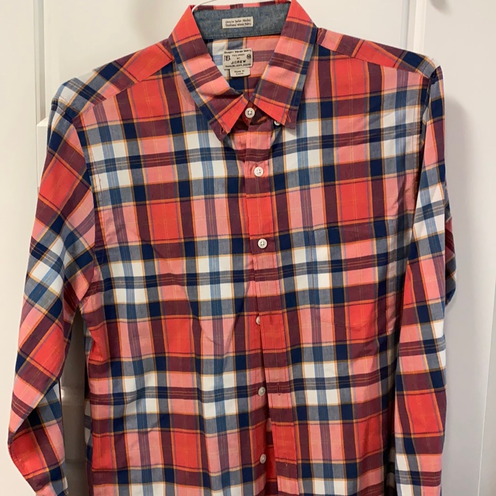 Jcrew men’s plaid shirt medium.